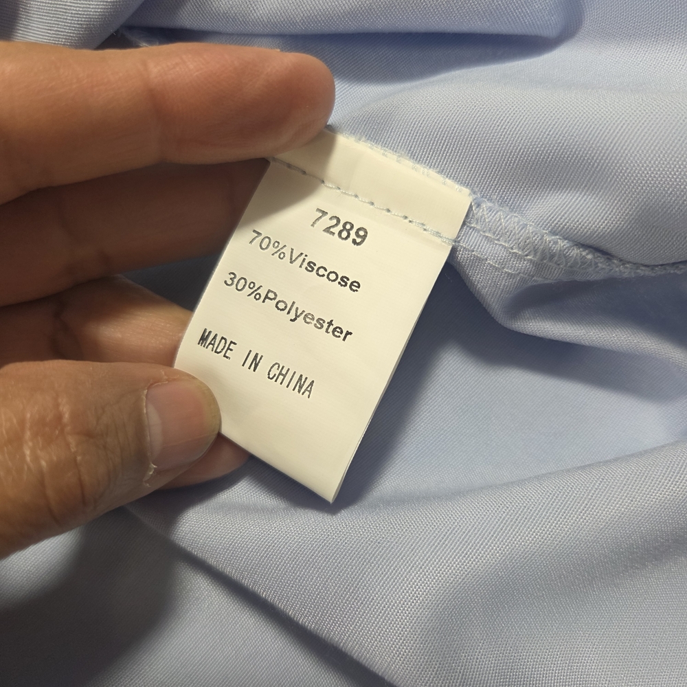 One Shoulder Smocked One-Shoulder Tiered Midi Dress Light Blue Feminine Summer - Picture 8 of 13